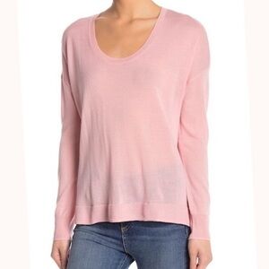 Madewell | Petal Pink Southstar Merino Wool Blend Lightweight Scoop Neck Sweater